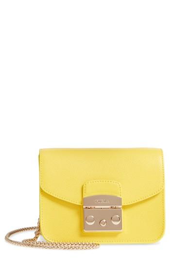 Furla Mini Metropolis Leather Crossbody Bag - Yellow