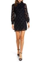 Women's Moon River Puff Sleeve Chenille Lace Dress