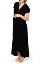 Women's Nom Maternity 'caroline' Maternity/nursing Maxi Dress - Black