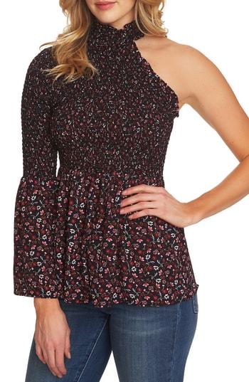 Women's Cece Victoria Smocked One-shoulder Blouse - Black