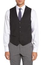 Men's Ted Baker London Troy Trim Fit Solid Wool Vest R - Black