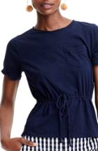 Women's J.crew Tie Waist Pocket Tee, Size - Blue