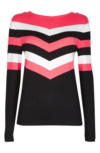 Women's Wallis Chevron Stripe Sweater Us / 16 Uk - Pink