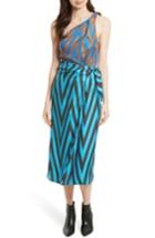 Women's Diane Von Furstenberg One-shoulder Silk Scarf Dress - Blue