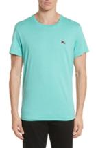 Men's Burberry Logo Embroidered Crewneck T-shirt - Blue/green