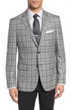 Men's Jb Britches Classic Fit Plaid Wool Sport Coat S - Metallic