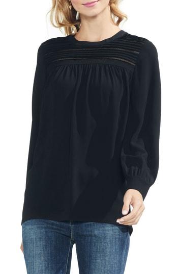 Women's Vince Camuto Pintuck Yoke Top - Black