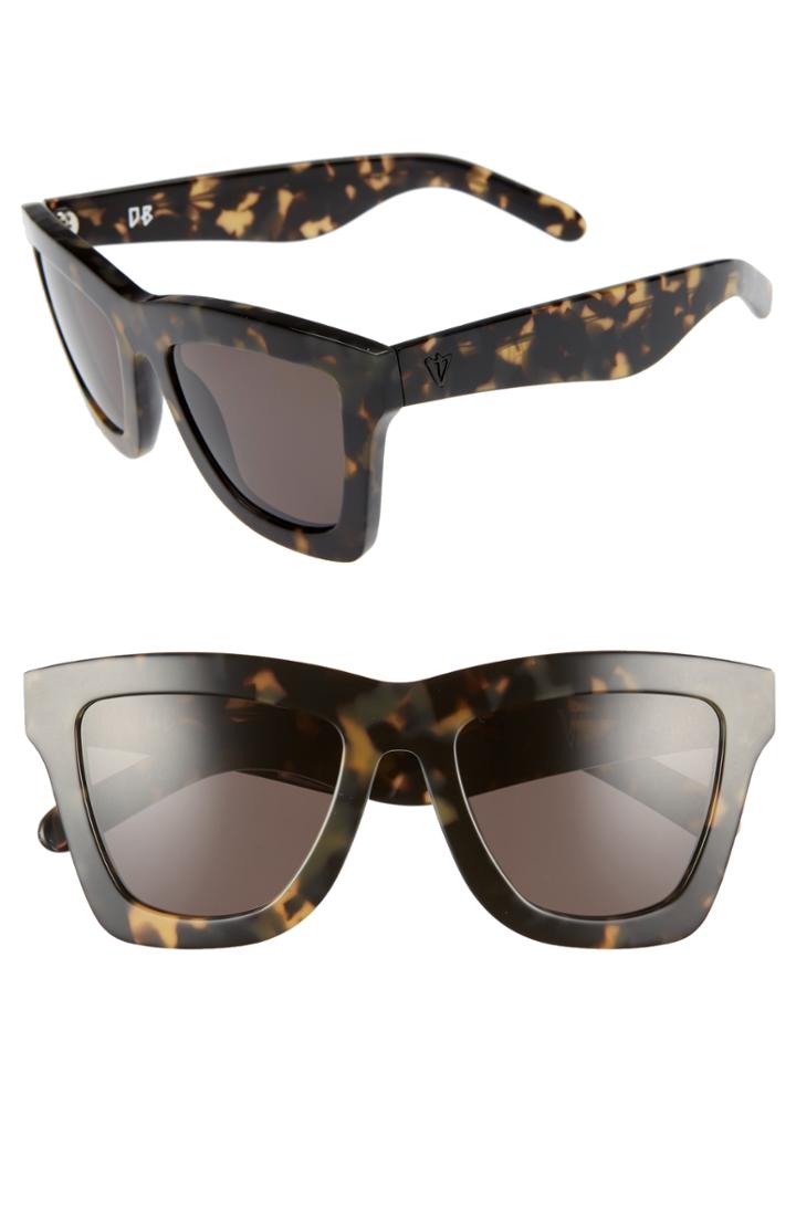 Women's Valley 'db' 49mm Oversized Sunglasses - Indio Tortoise/ Black