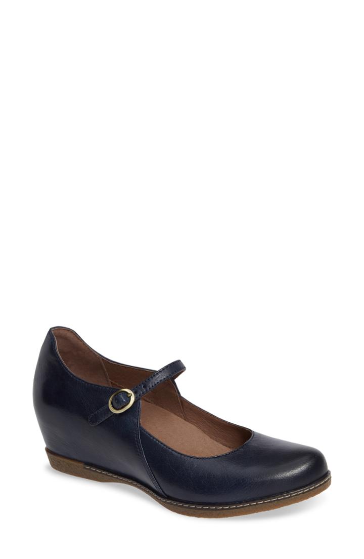 Women's Dansko Loralie Mary Jane Wedge .5-9us / 39eu M - Blue