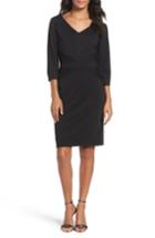 Petite Women's Ellen Tracy Ponte Sheath Dress P - Black