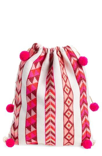 Pitusa Pompom Drawstring Bag - Pink