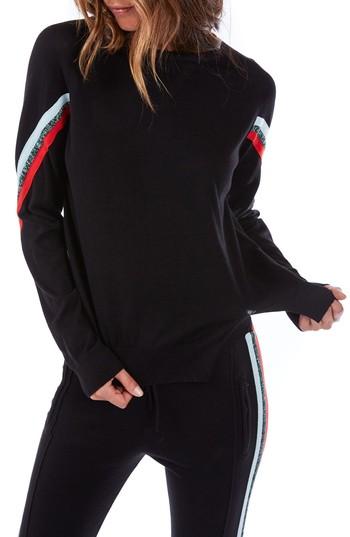 Women's Ragdoll Rainbow Stripe Sweater - Black