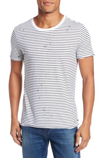 Men's Ag Julian Slim Fit Stripe Raw T-shirt
