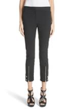 Women's Alexander Mcqueen Zip Hem Moto Pants Us / 38 It - Black