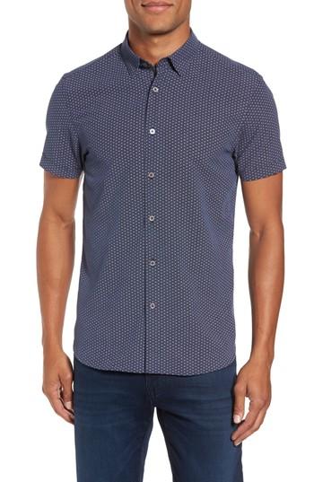 Men's Ted Baker London Geo Polynosic Slim Fit Woven Shirt (l) - Blue