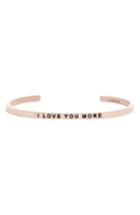 Women's Mantraband I Love You More Engraved Cuff