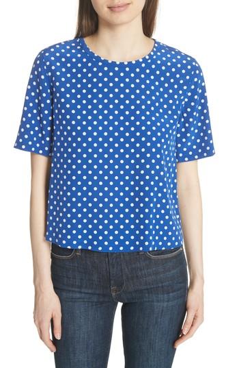 Women's Equipment Brynn Polka Dot Silk Tee - Blue