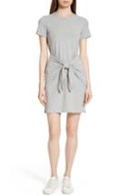 Women's Theory Dakui Rubric Tie Front Dress, Size - Grey