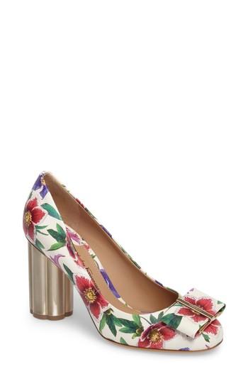 Women's Salvatore Ferragamo Capua Floral Pump B - White