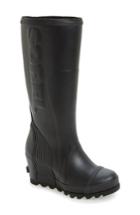 Women's Sorel Joan Wedge Rain Boot, Size 8 M - Black