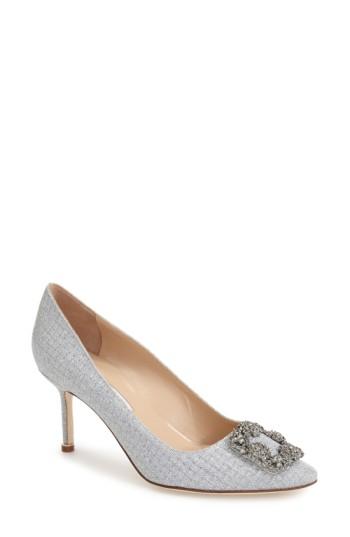 Women's Manolo Blahnik Hangisi Pump Us / 39eu - Metallic