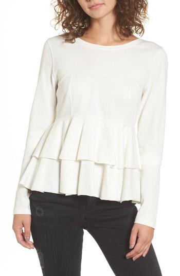 Women's Bp. Double Peplum Top, Size - Ivory