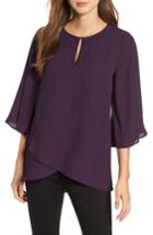 Women's Karen Kane Keyhole Crossover Crepe Top - Purple