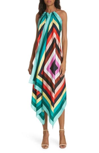 Women's Dvf Halter Scarf Dress - Blue/green