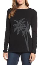 Women's Tommy Bahama Island Palm Intarsia Cashmere Pullover - Black