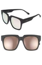 Junior Women's Quay Australia 'on The Prowl' 55mm Square Sunglasses - Black/ Pink Mirror