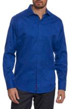 Men's Robert Graham Rosendale Classic Fit Jacquard Sport Shirt, Size - Blue