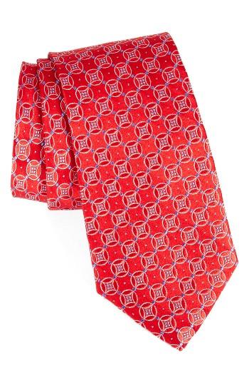 Men's Nordstrom Saranac Circles Silk Tie, Size - Red