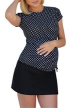Women's Mermaid Maternity Foldover Maternity Swim Skirt With Attached Boyshorts - Black
