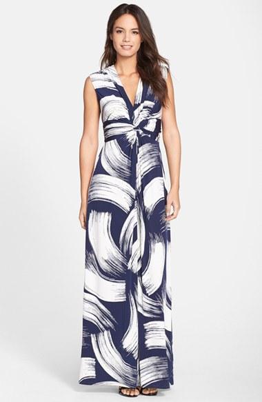 Women's Eliza J Brush Print Jersey Maxi Dress