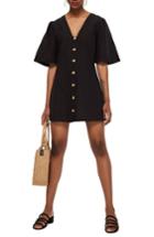 Women's Topshop Angel Sleeve Shift Dress Us (fits Like 0) - Black