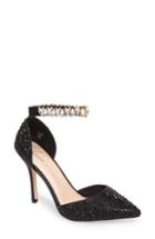 Women's Lauren Lorraine Risa Ankle Strap Pump .5 M - Black