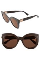 Women's Fendi 52mm Butterfly Sunglasses - Brown