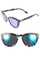 Women's Diff Rose 56mm Cat Eye Sunglasses - Black White/ Blue