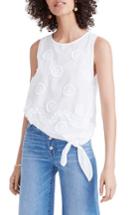 Women's Madewell Embroidered Side Tie Tank - White
