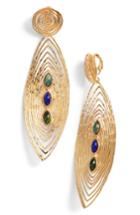 Women's Gas Bijoux Longwave Cabochon Drop Earrings