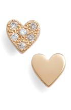 Women's Zoe Chicco Pave Diamond Heart Stud Earrings