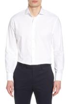 Men's Nordstrom Men's Shop Trim Fit Solid Dress Shirt - 34/35 - White
