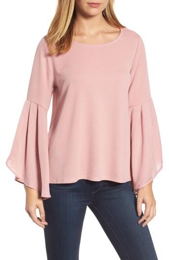 Women's Halogen Bell Sleeve Top, Size - Pink