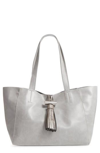 Emperia August Faux Leather Tassel Tote - Grey