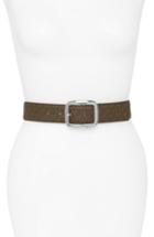 Women's Michael Michael Kors Logo Reversible Calfskin Leather Belt