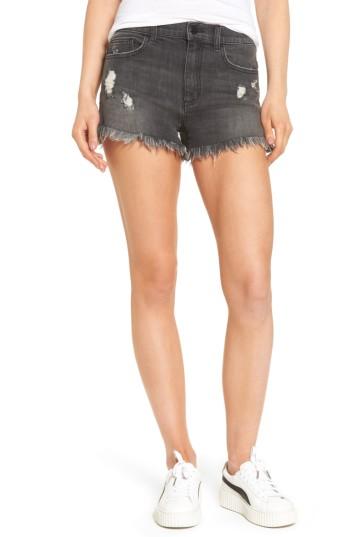 Women's Sp Black Frayed Hem Denim Shorts