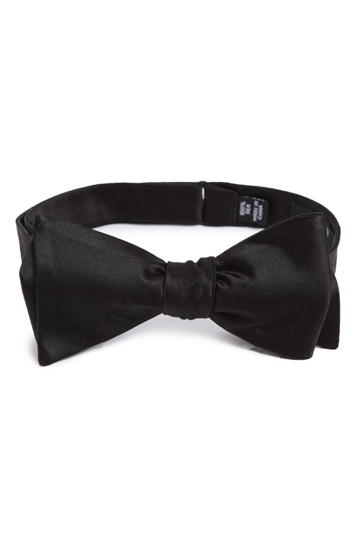 Men's Nordstrom Men's Shop Silk Bow Tie, Size - Black