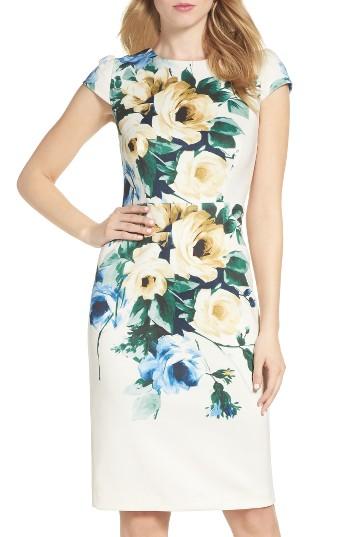 Women's Betsey Johnson Floral Midi Dress - Ivory
