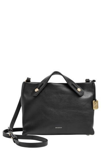 Skagen 'mini Mikkeline' Leather Crossbody Bag - Black