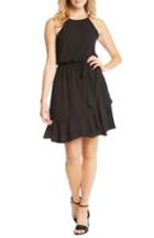 Women's Karen Kane Ruffle Tie Waist Halter Dress - Black